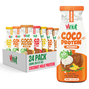 Leche de Proteína de Coco con Mango 280ml, Fabricación Vietnamita, 20g de Proteína, Precio al por Mayor, Muestra Gratuita, Marca Privada OEM/ODM - Product Image 1