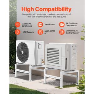 Mini Split sin Ductos, Aire Acondicionado de 9000-60000 BTU, Soporte Ajustable Antivibración, Soporte de Suelo, Bomba de Calor de 60000 BTU, Alta Resistencia - Product Image 6