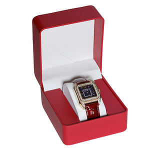 EleQueen Custom Logo Luxury Leatherette Water Resistant Snap Closure Rectangle <b>Watch</b> Box Leather Lining <b>Travel</b> <b>Case</b> Gift - Product Image 3