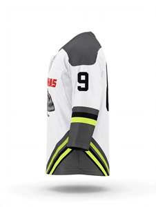 Factory Custom <b>Grey</b> Ice Hockey Jersey High Density Sublimated Ice Hockey Shirt Custom Number Team Practice Wear Lace Up Neck - Product Image 4