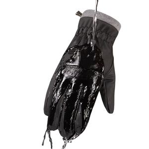 Gants de ski gris à doigts entiers, softshell, isolés thermiquement, avec fermeture à cordon, unisexe, pour l'hiver et les activités de plein air - Product Image 6