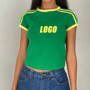 100% High Quality Women's Summer Solid Short Sleeve <b>Crop</b> <b>Top</b> Eco-Friendly Breathable Quick Dry Anti-UV Casual Comfortable Latest - Product Image 5