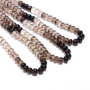 Cuentas de cuarzo ahumado natural, lisas, en forma de rondel, de 7mm y 8mm, pulidas, para la elaboración de joyas y collares. - Product Image 5