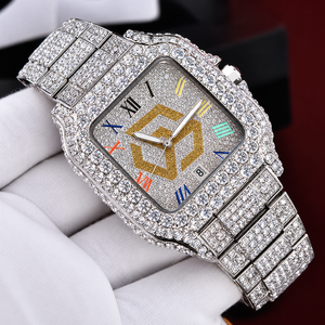 Luxury Stainless Steel Moissanite Diamond Iced Out <b>Watch</b> Men Women Fashion Wristwatch - Product Image 4