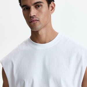 Camiseta sin Mangas Casual con Cuello Redondo, Tejida, Transpirable, 100% Algodón Ecológico, Estilo Moderno y a la Moda para Hombre, para Gimnasio, Entrenamiento y Deportes - Product Image 5