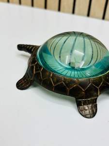 3'' Turtle Shape Solid Brass Black Antique Dome <b>Paperweight</b> Magnifying Glass | Decorative Desk Magnifier - Product Image 4