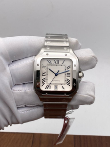 นาฬิกาอัตโนมัติทรงสี่เหลี่ยมหรูหรา หน้าปัดสีขาวแบบโรมัน สายสแตนเลสสตีลสไตล์ฮิปฮอป คุณภาพสูง พร้อมแสดงวันที่ สำหรับกลไก ETA - Product Image 3