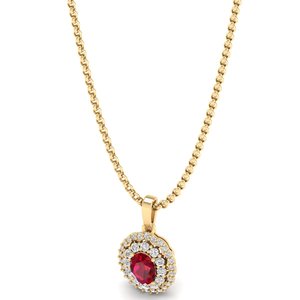REYES New Arrival Oval Cut 0.75Ct Ruby Gemstone Pendant Necklace in 925 Sterling <b>Silver</b> GRA Certified Moissanite Jewelry - Product Image 3
