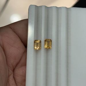 พลอยโทแพซสีเขียวมรกตทรงเหลี่ยมธรรมชาติคู่ 3 กะรัต ขนาด 7.5x5.5 มม. เกรด AAA จากมาดากัสการ์ ขายส่ง เกรดเครื่องประดับชั้นดี - Product Image 6