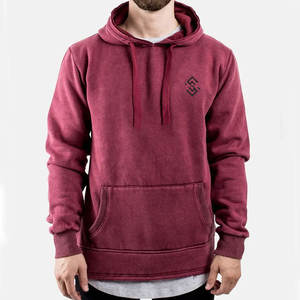 Sweat-shirts à capuche en molleton délavé à l'acide pour homme, couleur unie, coupe ample, vêtements de mode hiver - Product Image 1