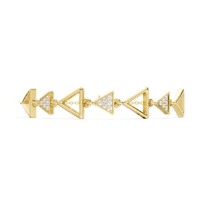 Bracelet en or jaune 9 carats de qualité supérieure avec maillons triangulaires et diamants, bracelet en or jaune 9 carats avec maillons infinis et diamants pour femmes, en vente - Product Image 5