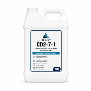 ECOWAY CD2-7-1 Revêtement Nano pour Verre à Appliquer et à Essuyer, Conditionnement en Vrac 20L, Sans Temps d'Attente 105 ° -115 °   Protection hydrophobe - Product Image 1