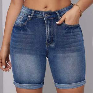 Nuevos Pantalones Cortos de Mezclilla Elegantes de Algodón para Mujer, Casuales, Cómodos y Rectos para el Verano - Product Image 1