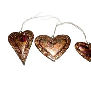 Ornements de Noël suspendus en laiton vintage, décoration murale, arbre, renne, étoile, cœur, ornement pour salon, thème Saint-Valentin - Product Image 4