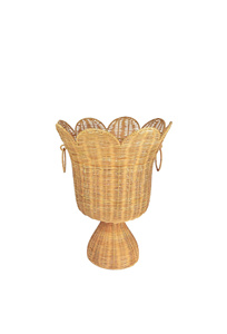 Vase moderne en rotin naturel tressé, grand vase décoratif pour le sol, fait main, accent décoratif pour la maison, décoration intérieure rustique bohème - Product Image 2