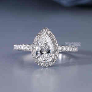 Pear & Round Lab Grown Diamond <b>Ring</b> S925 Sterling <b>Silver</b> Rose Gold Luxury 37 Piece 1.33ct EF Clarity <b>Statement</b> Gift for Women - Product Image 2