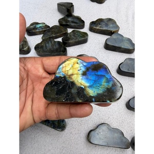 Factory Price Wholesale Real Touch Crystal Flashy Labradorite Cloud Carvings Gemstone Figurine Handmade Crafts For <b>Paper</b> Weight - Product Image 1