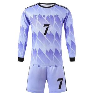 Maillot de football à manches longues pour homme, numéro 7, imprimé géométrique violet, polyester respirant, uniforme pour adultes - Product Image 3