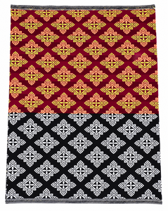 Intorica George, Bordado Africano de Algodón con Patrón Geométrico, Sin Mangas, Lujoso, Ecológico, Azul, Negro, Naranja, Amarillo, Blanco, Étnico - Product Image 2