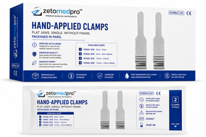 Hand-Applied Flat Jaw <b>Clamps</b> Single Frameless Packaged in Pairs Sizes 2mm-5mm and 1.5mm-3.5mm Black Options ZETOMEDPRO - Product Image 4