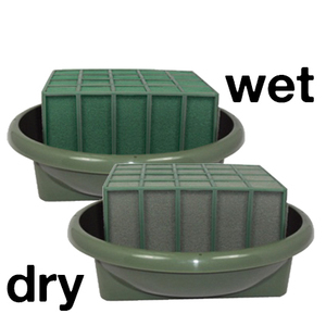 Plateau floral FT-03 en plastique pour arrangements floraux humides ou secs et mousse verte premium pour centres de table de mariage, de remise de diplôme et de Noël - Product Image 4