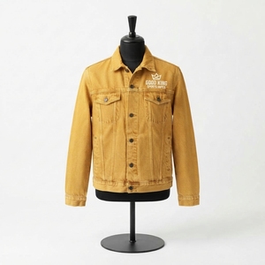 Veste en jean de haute qualité, respirante, séchage rapide, personnalisable, style streetwear hiver, col montant, logo frontal - Product Image 1