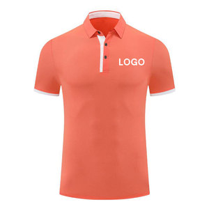 Camiseta de Manga Corta para Hombre de Alta Calidad, Color Coral, Tejido de Punto con Spandex/Poliéster, Transpirable, Diseño Casual con Logotipo en el Frente y Bolsillo - Product Image 1