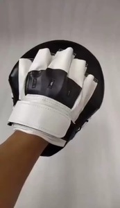 Durable Boxing <b>Focus</b> Mitts with Curved Design Shock Absorbing <b>Padding</b> and Adjustable Hand Strap for Trainers and Fighters - Product Image 4