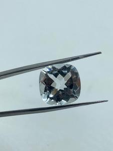 Top Quality <b>Cushion</b> Cut <b>White</b> Colour Natural <b>White</b> Topaz Loose Gemstone 25.35CTS 14mm Custom Cut 2Pcs - Product Image 5