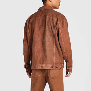 Veste en jean pour homme, tissu en jean doux en coton, coupe décontractée, vêtements de mode urbaine décontractée, vêtements d'extérieur, veste en jean pour homme actif - Product Image 3