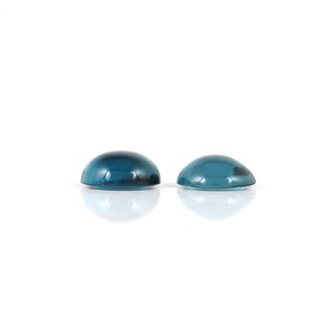 Topacio Azul Londres Natural, Cabujón Redondo, Gema Suelta, Topacio Azul Oscuro Pulido de Alta Calidad para Joyería - Product Image 2