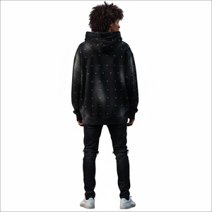Nouveau sweat à capuche pour homme en coton épais 100% avec impression pailletée personnalisée, broderie 3D, anti-plis, écologique, grande taille, collection automne - Product Image 3
