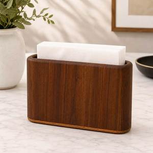 Wood <b>Tissue</b> Box Holder Modern Japandi Style Handmade Eco-Friendly Multi-Purpose Free Standing Decorative Bathroom Accessory - Product Image 4