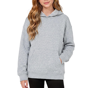 Cotton Polyester Blend Hoodie Custom Teen Girl <b>Knitted</b> Pullover Workout Sweatshirt Oversized School Hoodies - Product Image 5