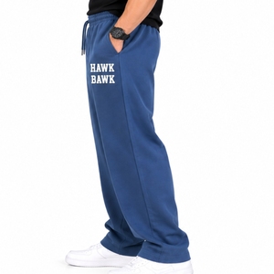 Custom <b>Men</b> Casual Drawstring <b>Trousers</b> <b>Elastic</b> Waist Sweatpants Casual Loose Fit Embroidered Letter Right Leg For Everyday Street - Product Image 3