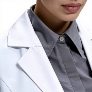 Bata de Laboratorio Blanca para Mujer, Manga Larga con Bolsillos, Algodón y Poliéster, Uniformes de Hospital, Color Personalizado OEM - Product Image 5