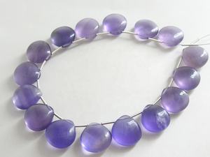 Pendentif en forme de larme coeur Fluorite violette 14X14MM perles en vrac perlées en pierre naturelle paire assortie troisième partie certifiée pour les bijoux - Product Image 3