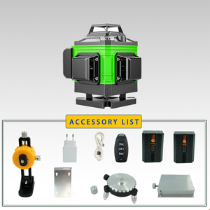 Niveau <span class=keywords><strong>laser</strong></span> industriel OEM d'usine 4D 16 lignes à faisceau vert, ensemble rotatif à 360 degrés, auto-nivelant, outil de <span class=keywords><strong>mesure</strong></span> pour la construction - Product Image 1