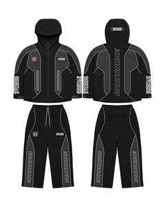 Conjunto Deportivo BNO STUDIOS, Sudadera con Capucha de Manga Larga, Transpirable, de Poliéster, Unisex para Adultos, Color Sólido Otoñal, Estampado por Sublimación - Product Image 3