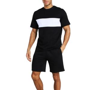 Conjunto de 2 Piezas de Verano para Hombre, Camiseta de Algodón de Manga Corta y Pantalones Cortos de Felpa, Talla XL, Opción de Talla XXL, Logotipo Personalizable, Estampado Deportivo Informal - Product Image 1