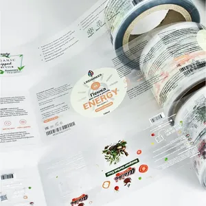 Rollo de Etiquetas Adhesivas Personalizadas con Lámina Dorada, Resistentes al Agua, con Logotipo Transparente, Vinilo BOPP Duradero para Botellas de Agua y Vino - Product Image 1