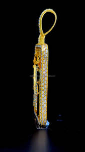 Hot Custom 925 <b>Silver</b> & Gold Plated 10k 14k 18k Iced Moissanite <b>Letters</b> Pendant <b>Necklace</b> For Men Hip Hop Style Hip Hop Jewelry - Product Image 3