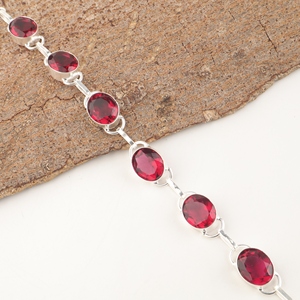 Pink Rubellite Oval Cut Gemstone 925 Sterling Silver Plated Brass Handmade Bezel <b>Bracelet</b> Tennis Design <b>Bracelets</b> For Women Wear - Product Image 2