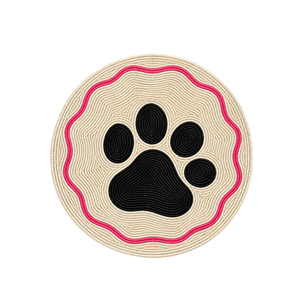 Premium Beaded <b>Round</b> Placemats | Paw Print Glass Bead <b>Mat</b> for Dining Kitchen Home Decor Handmade Durable <b>Table</b> Setting Accessory - Product Image 1