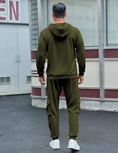 ชุดวอร์มมีฮู้ดสไตล์วินเทจทันสมัย ผลิตจากผ้าโพลีเอสเตอร์ผสมคอตตอน สำหรับผู้ใหญ่ทุกเพศ เหมาะสำหรับฤดูใบไม้ร่วง ผ้าฟลีซป้องกันไฟฟ้าสถิต เอวยางยืด - Product Image 2