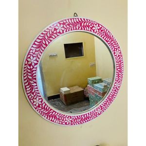 Handmade Luxury Wall Mirror Natural Bone Inlay Frame Stylish <b>Decorative</b> Home Interior Accent - Product Image 5