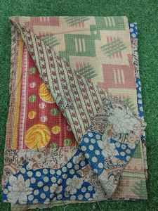 Lote al por mayor de colchas Kantha vintage indias hechas a mano, mantas reversibles, colchas de tela de algodón, colchas bohemias. - Product Image 5