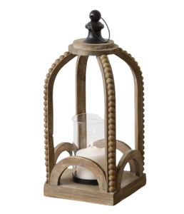 Lámpara de Madera de Mango Hecha a Mano con Acabado Marrón para Decoración de Bodas, Linterna Rústica para Interiores - Product Image 4