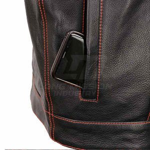 Pakistan Made <b>Slim</b> Fit Leather <b>Vest</b> New Style Leather <b>Vest</b> Modern Sleeveless Leather <b>Vest</b> For Men - Product Image 5