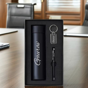 Ensemble cadeau 3 en 1 : bouteille isotherme, stylo métallique, porte-clés métallique, parfait pour le bureau, les voyages, l'école et l'usage quotidien, élégant et pratique - Product Image 6